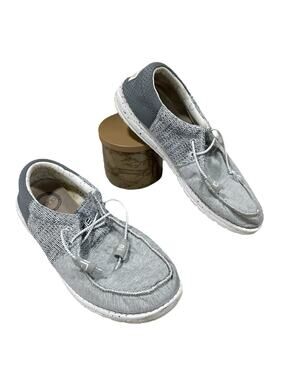 Hey Dude Men's Size 9 Wally -Tri Linen Grey Comfortable Casual Shoes